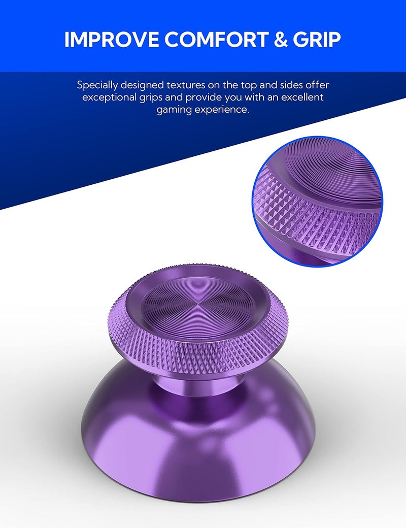 Avericht Metal Thumbsticks for PS5 Controller, Aluminum Joystick Replacement Kit for Dualsense Controller Accessories (Purple) - Image 3